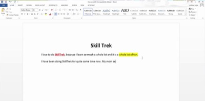 Life skill - Coming to grips with a Word Processor